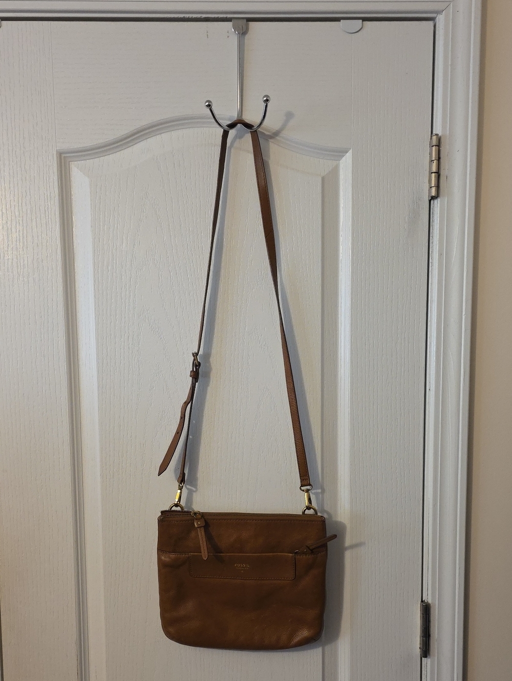 FOSSIL BROWN LEATHER CROSSBODY BAG